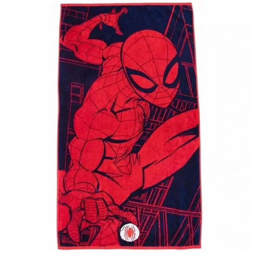 Marvel Spider-Man Beach Towel Kids 34x63 Red New Embroidered Applique‎ Cotton